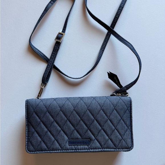 Vera Bradley Handbags - Vera Bradley Quilted Crossbody Wallet Bag - Denim Blue